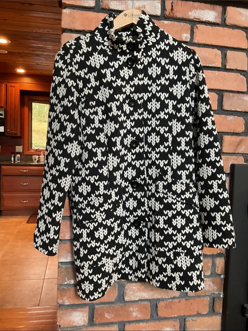 Chelsea & Theodore Black and Cream Patterned Jacket